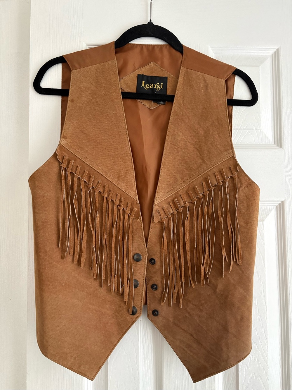 Leather Women's Brown Suede Fringe Vest